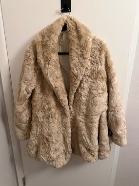 Free People Plush Teddy Coat in Beige